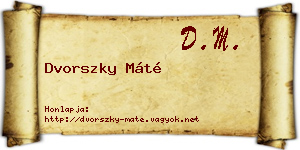 Dvorszky Máté névjegykártya